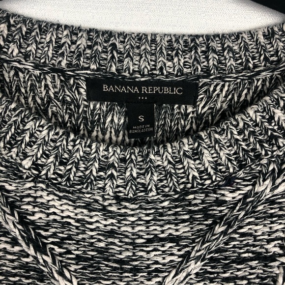 Banana Republic Sweater Women's S Black White Ribbed Knit - Picture 3 of 9